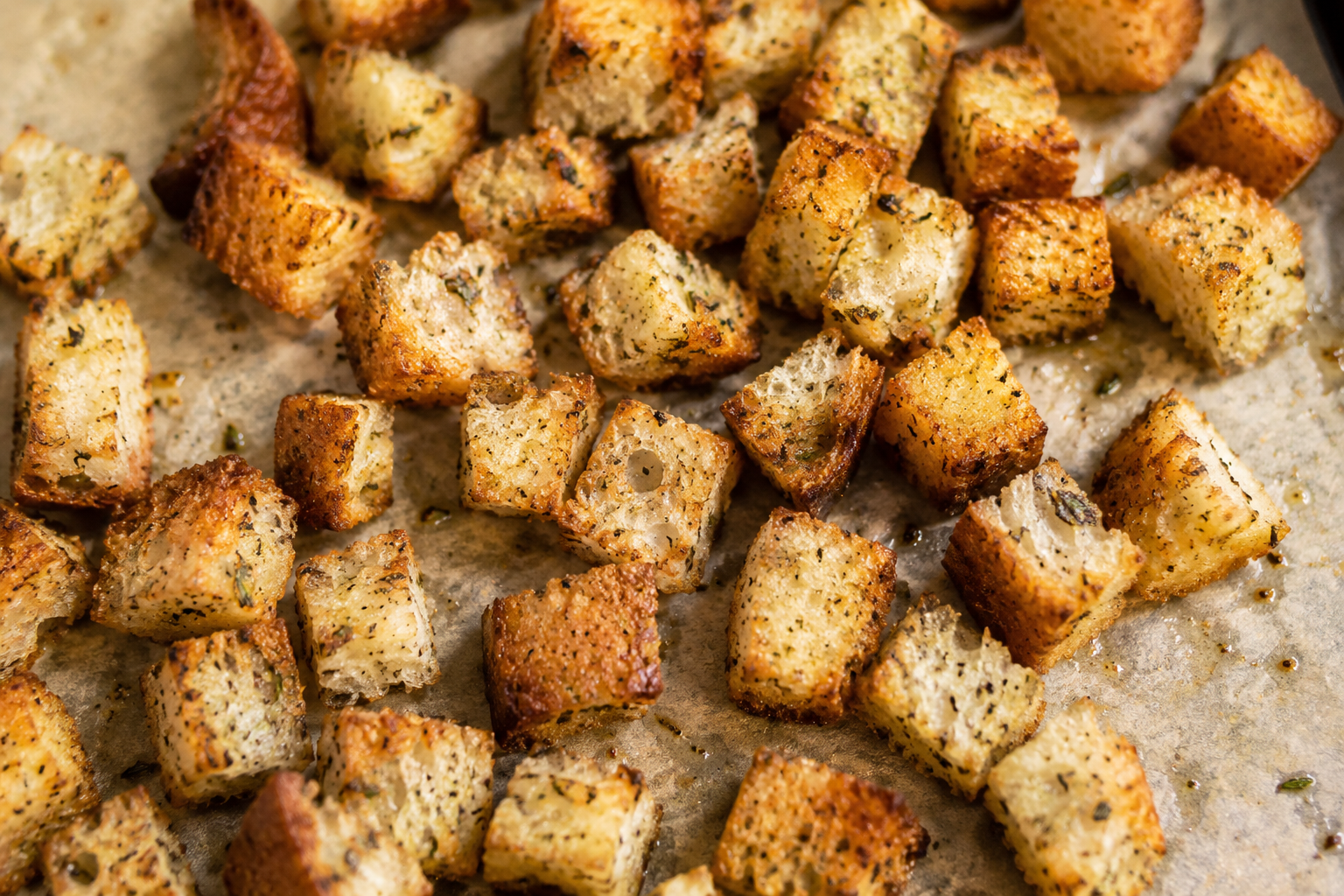 Homemade croutons